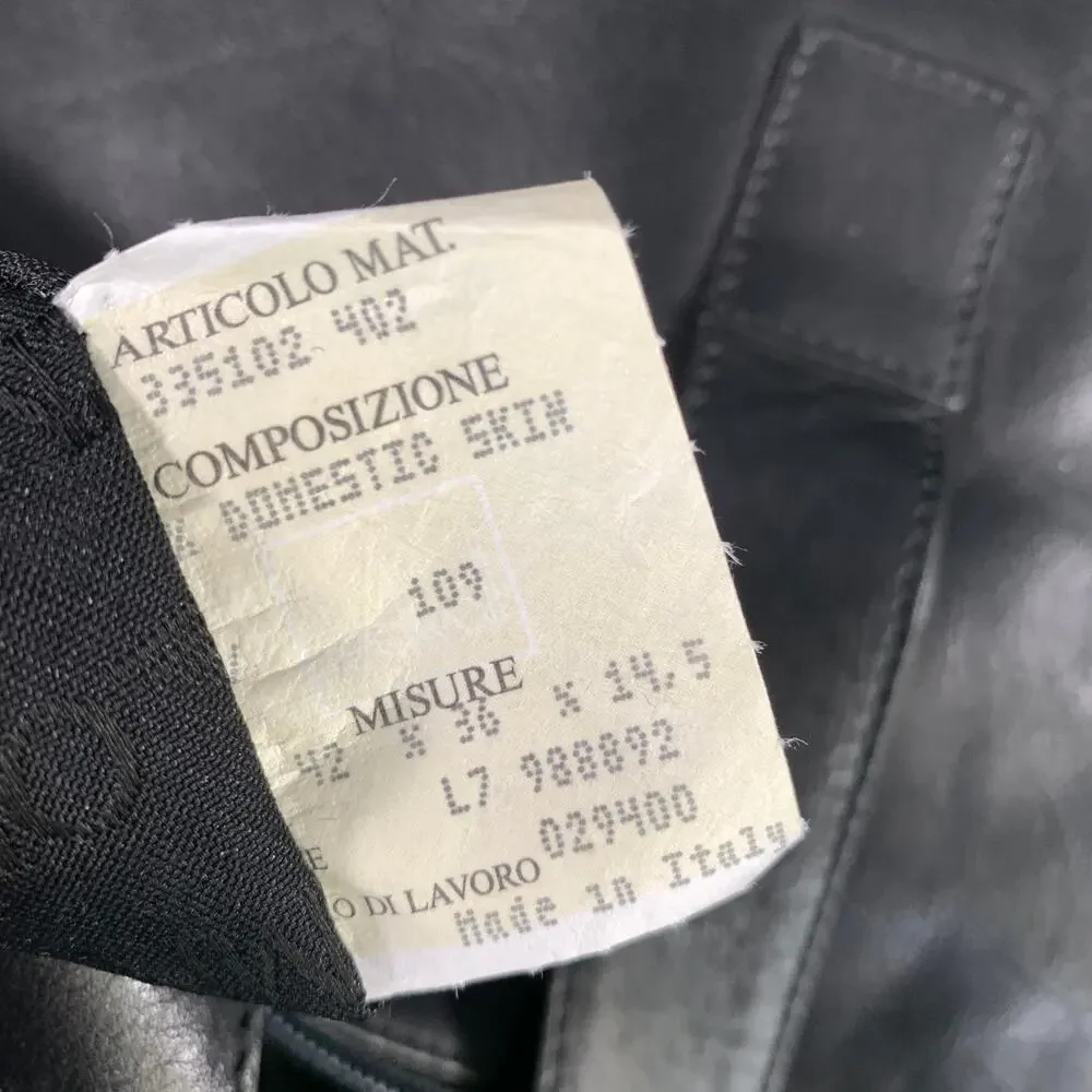 Emporio Armani Black Leather Weekender Bag One Size